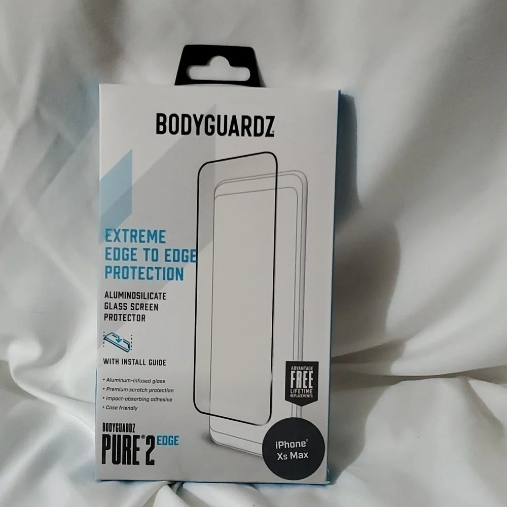 New BodyGuardz Extreme Pure 2 Edge Screen Protector for Apple iPhone XS MAX 6.5 - Picture 1 of 3